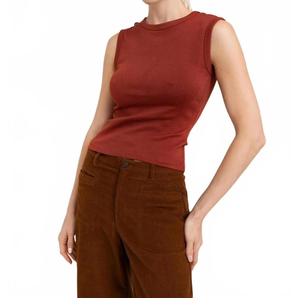 NEW PAPER LABEL lydia tank top in henna